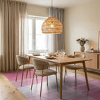 Pink Ombre Gradient Stripe Rug - Dining Room View