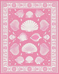 Pink Seashell Fish Border Rug - Cutout View
