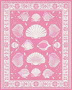 Pink Seashell Fish Border Rug - Cutout View