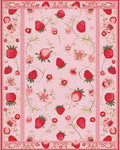 Pink Strawberry Floral Vine Rug - Cutout View