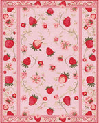 Pink Strawberry Floral Vine Rug - Cutout View