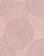 Pink Wood Grain Concentric Circles Rug - Cutout View
