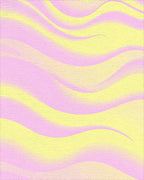 Pink Yellow Wavy Gradient Rug - Cutout View