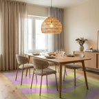 Pink Yellow Wavy Gradient Rug Dining Room View