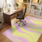 Pink Yellow Wavy Gradient Rug Office View