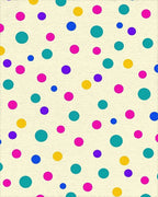 Playful Multicolored Polka Dot Cream Rug - Cutout View