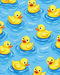Playful Yellow Rubber Duckie Water Rug - Cutout View