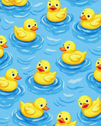 Playful Yellow Rubber Duckie Water Rug - Cutout View