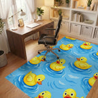 Playful Yellow Rubber Duckie Water Rug Office View
