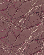 Plum Marble Veins Abstract Rug - Cutout View