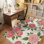 Pretty Pink Rose Garden Arrangement Rug Office View