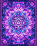 Psychedelic Purple Mandala Floral Rug - Cutout View