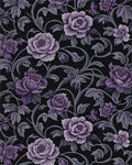 Purple Floral Swirl Vines Rug - Cutout View