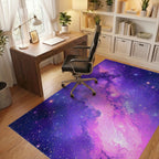 Purple Nebula Cosmic Stars Rug - Office View