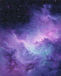 Purple Nebula Starry Cosmic Rug - Cutout View