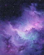 Purple Nebula Starry Cosmic Rug - Cutout View