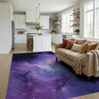 Purple Nebula Starry Cosmic Rug - Living Room View