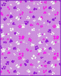 Purple Paw Prints Scatter Rug - Cutout View