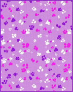 Purple Paw Prints Scatter Rug - Cutout View