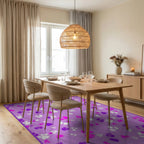 Purple Paw Prints Scatter Rug - Dining Room View