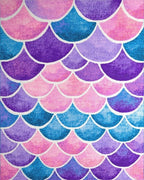 Purple Pink Blue Scallop Shell Rug - Cutout View