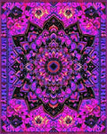 Purple Pink Psychedelic Mandala Rug - Cutout View