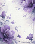 Purple Watercolor Floral Splash Rug - Cutout View