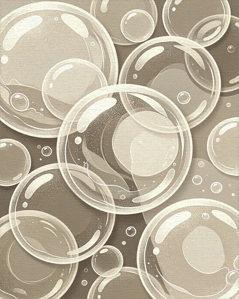 Radiant Bubble Cluster Cream Rug - Cutout View