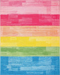 Rainbow Bright Horizontal Stripe Rug - Cutout View