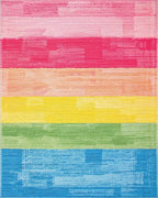 Rainbow Bright Horizontal Stripe Rug - Cutout View