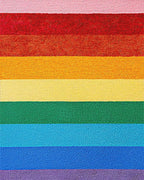 Rainbow Stripes Textured Rug - Cutout View