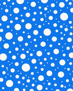 Random White Circles Blue Pattern Rug - Cutout View