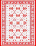 Red Snowflake Winter Holiday Border Rug - Cutout View
