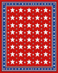 Red White Blue Star Repeating Pattern Rug - Cutout View