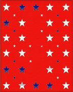Red White Blue Starburst Scatter Rug - Cutout View