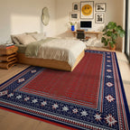 Red White Blue Stars Border Rug - Bedroom View