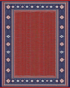 Red White Blue Stars Border Rug - Cutout View