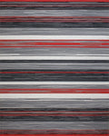 Red White Gray Abstract Stripe Rug - Cutout View