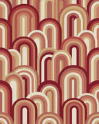 Retro Arc Arch Rainbow Tones Rug - Cutout View