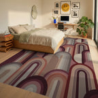 Retro Arch Cascade Earth Tones Rug Bedroom View