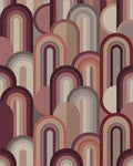 Retro Arch Cascade Earth Tones Rug - Cutout View