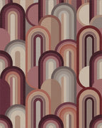 Retro Arch Cascade Earth Tones Rug - Cutout View