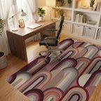 Retro Arch Cascade Earth Tones Rug Office View