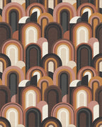 Retro Arches Earthy Tone Rug - Cutout View