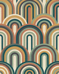 Retro Archway Terra Cotta Rainbow Rug - Cutout View
