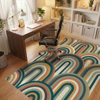 Retro Archway Terra Cotta Rainbow Rug Office View