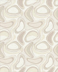 Retro Beige Organic Swirls Rug - Cutout View