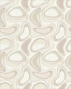 Retro Beige Organic Swirls Rug - Cutout View
