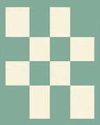 Retro Checkerboard Pattern Rug - Cutout View