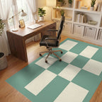 Retro Checkerboard Pattern Rug Office View